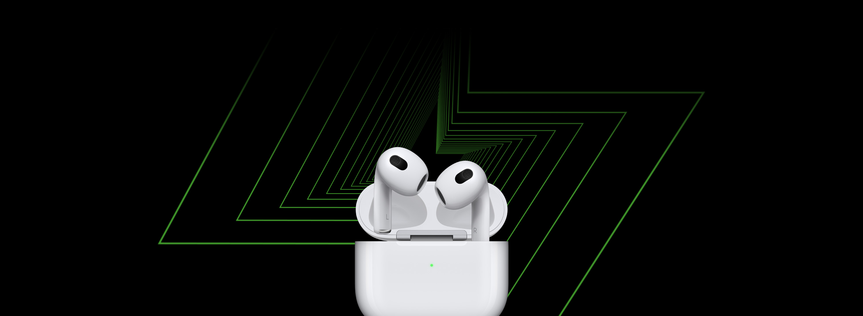 Airpod in black background