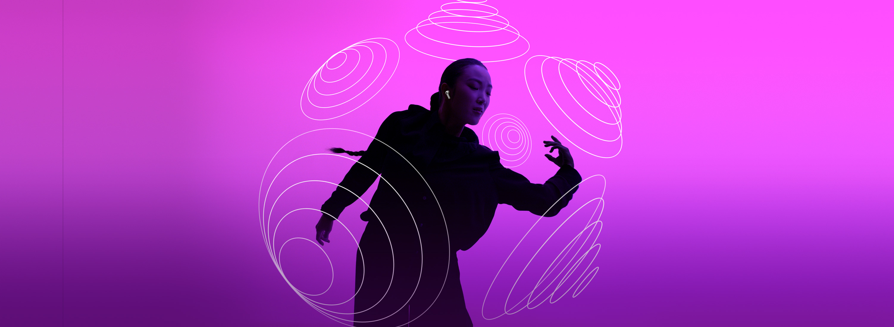 Lady in purple background
